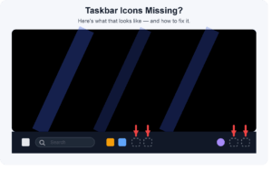 taskbar icon not showing?